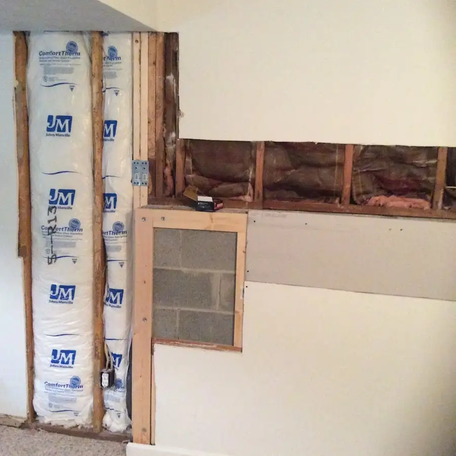 Wall insulation replacement during Contents Cleaning & Restoration in North Union